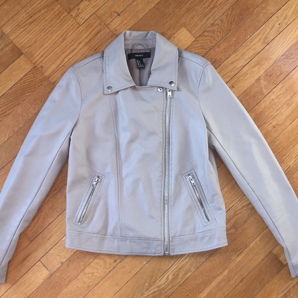 Cream/taupe leather jacket!!